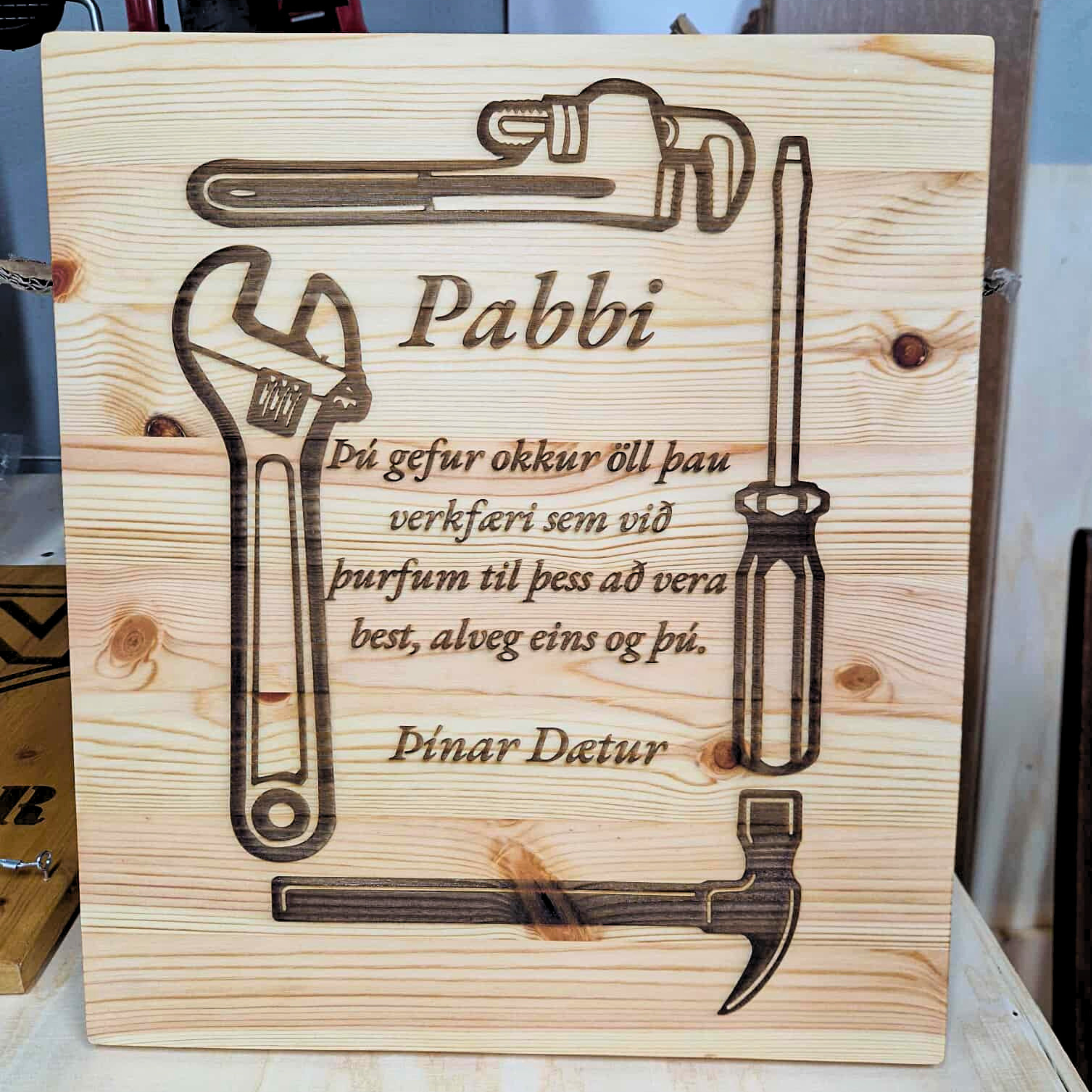 persónulegur platti handa pabba